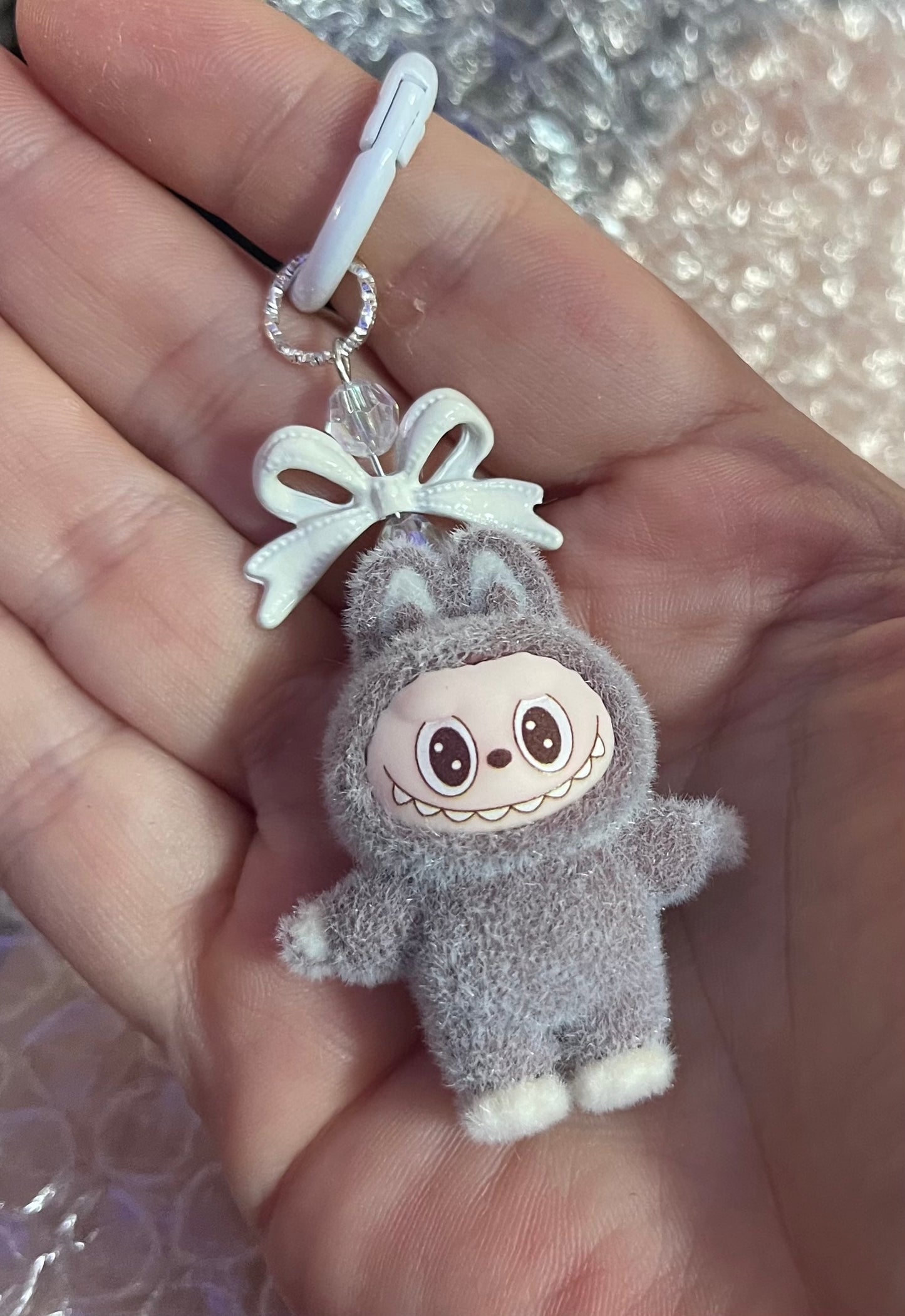 Mini Flocked Monster Keychain