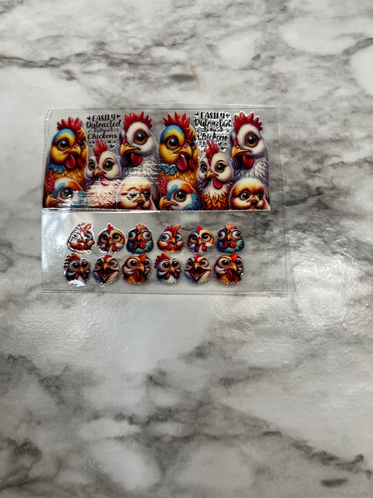 Chickens Mini Tumbler Keychain Decal