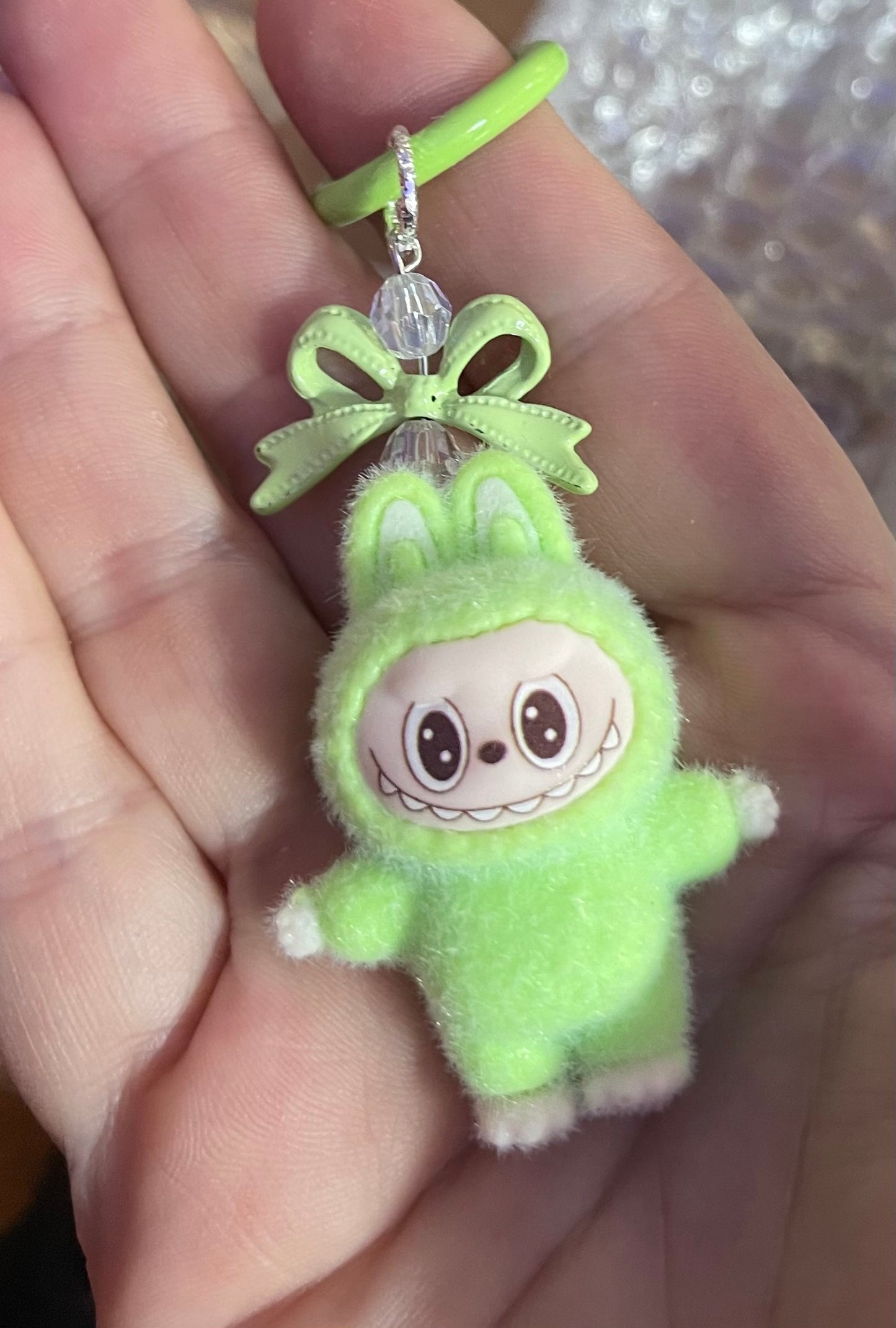 Mini Flocked Monster Keychain