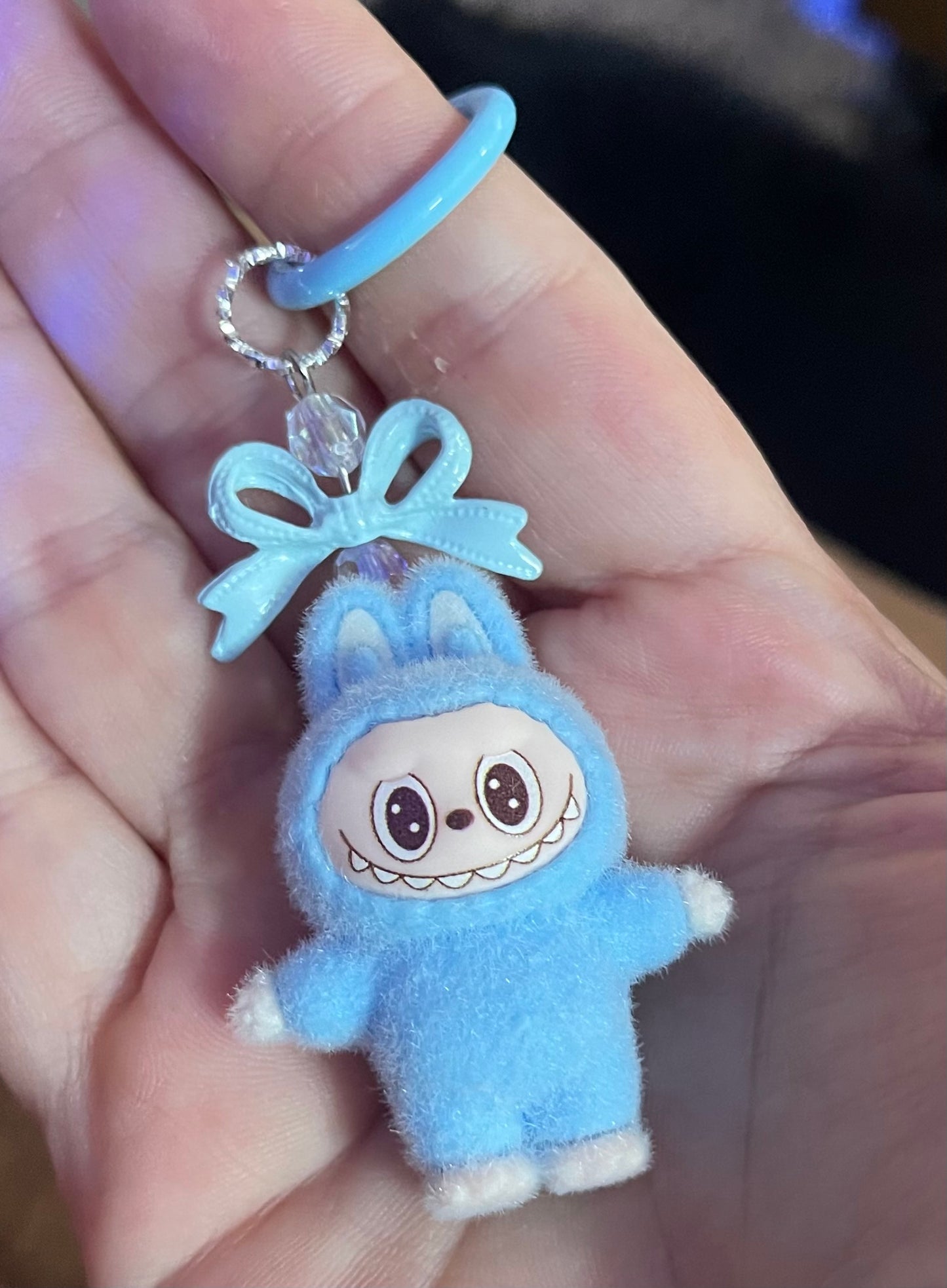 Mini Flocked Monster Keychain