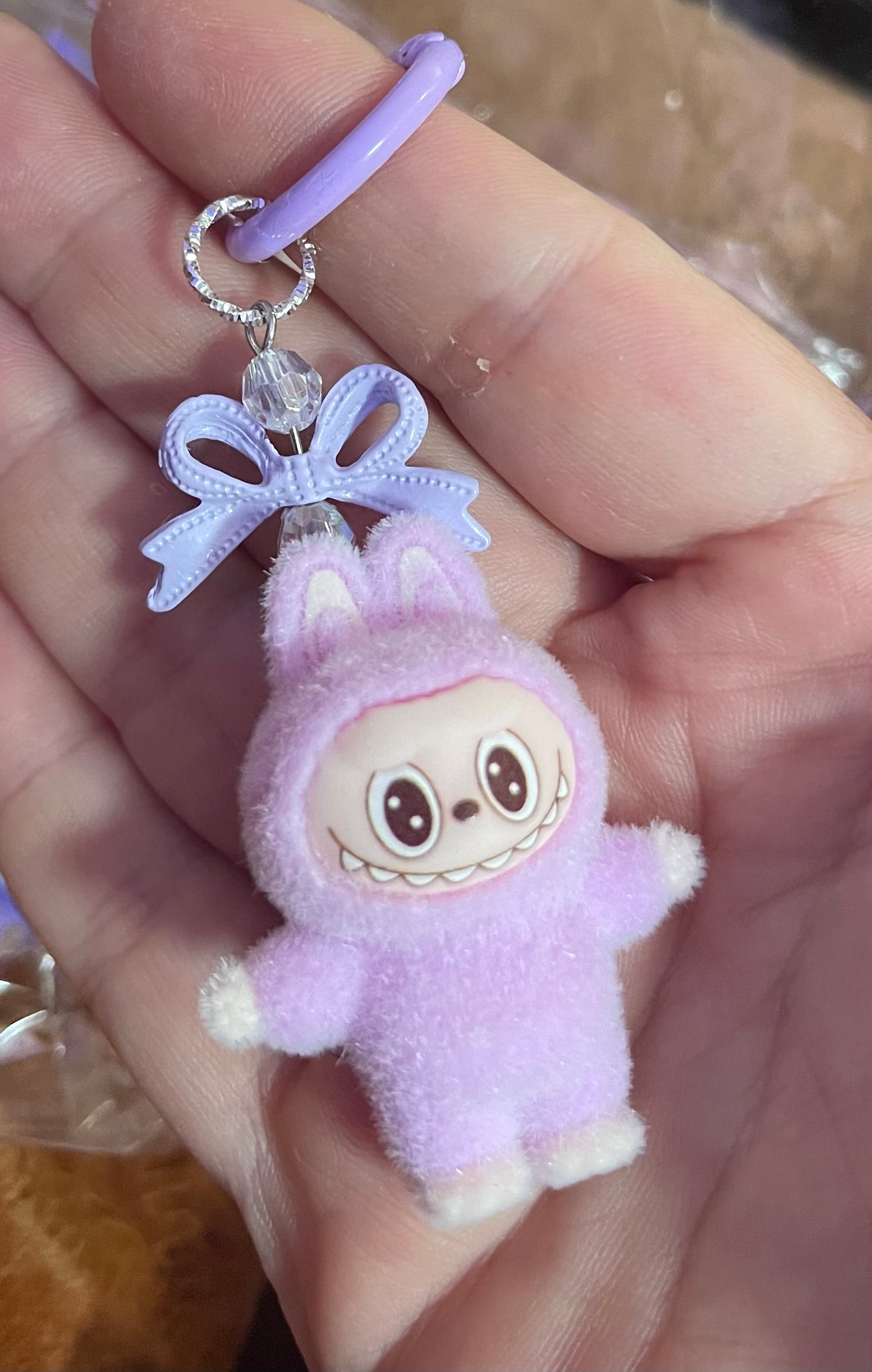 Mini Flocked Monster Keychain