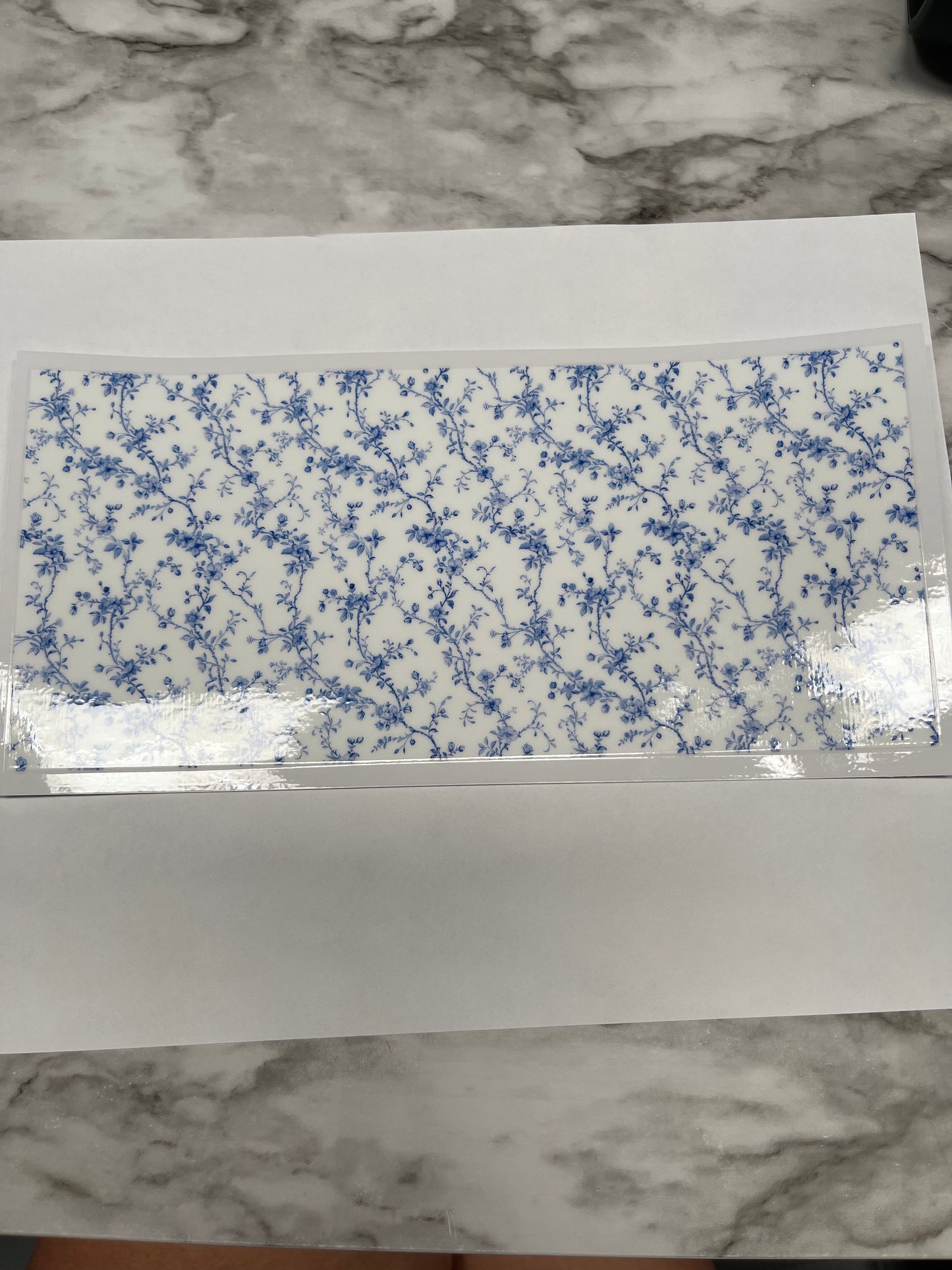 Dark Blue Vintage Flower Pattern