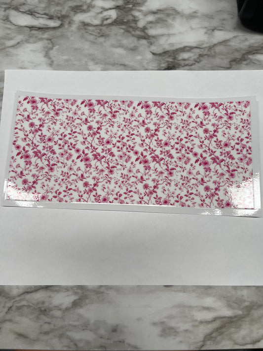 Dark Pink Vintage Flower Pattern