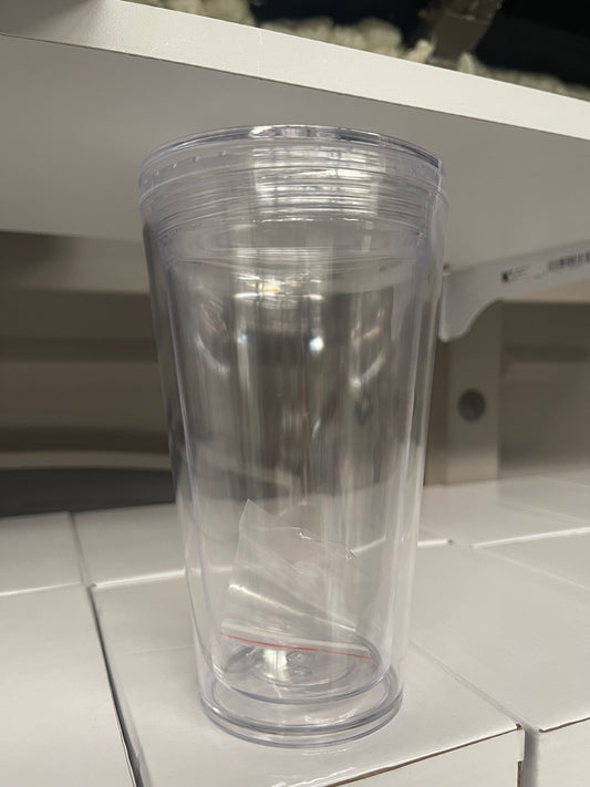 16oz Acrylic Snow Globe Funnel Tumbler