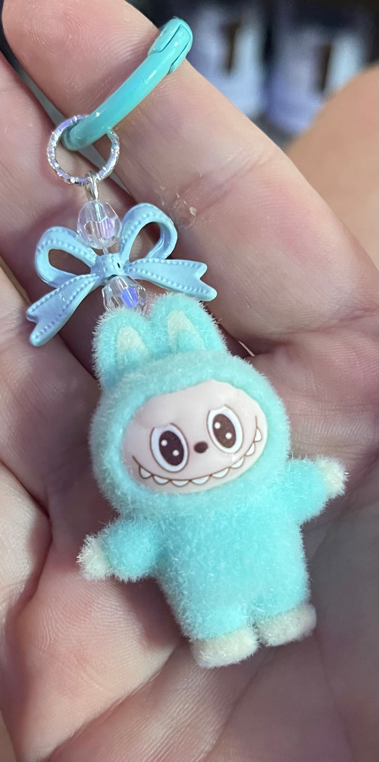 Mini Flocked Monster Keychain