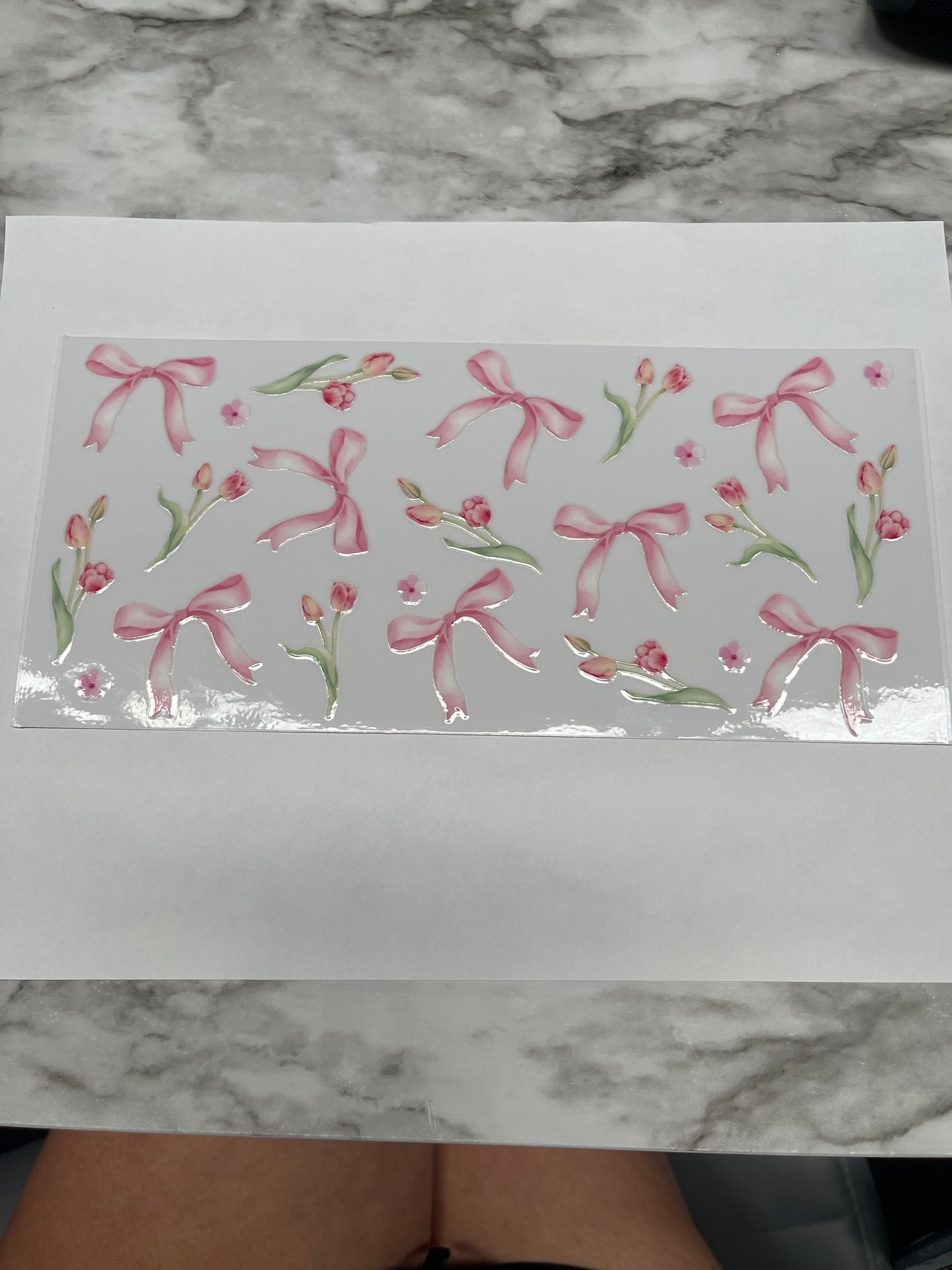 Pink Bow and Tulips