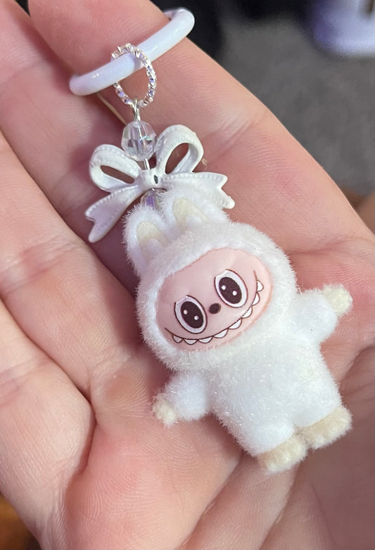Mini Flocked Monster Keychain