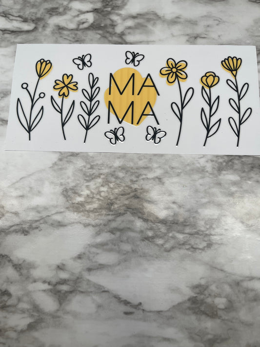 Mama Black and Yellow with Flowers