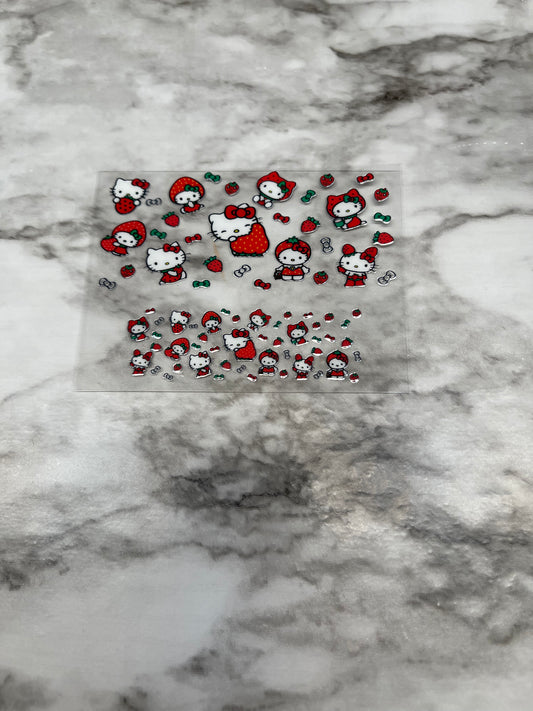 HK Strawberries Mini Keychain Tumbler Decal