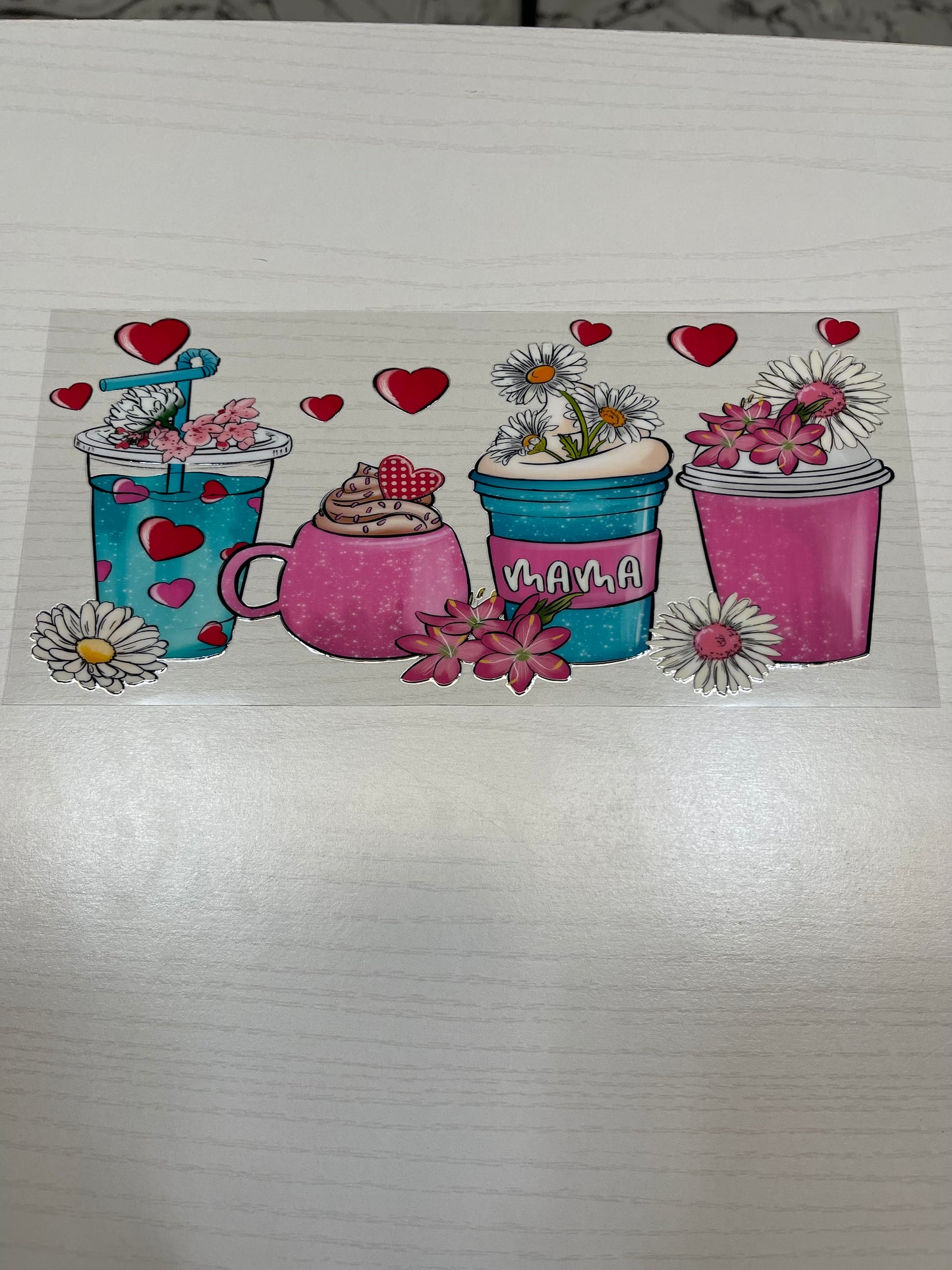 Mama, Coffee, Flowers and Hearts