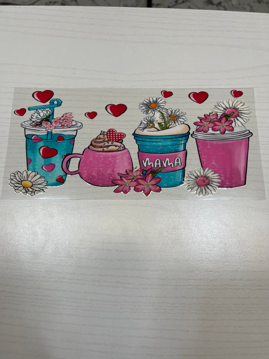 Mama, Coffee, Flowers and Hearts