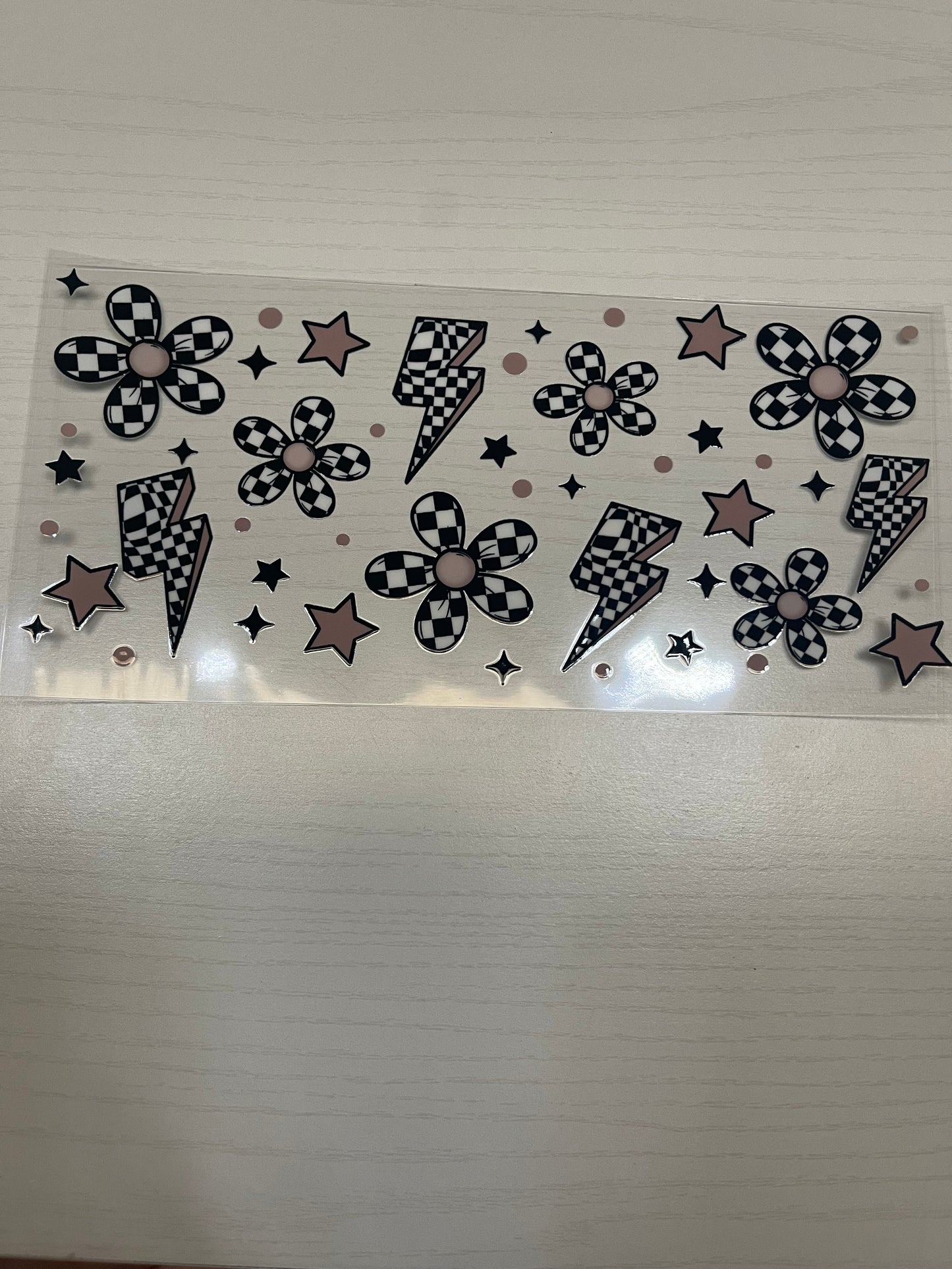 Checkered Flowers and Lightning Bolts