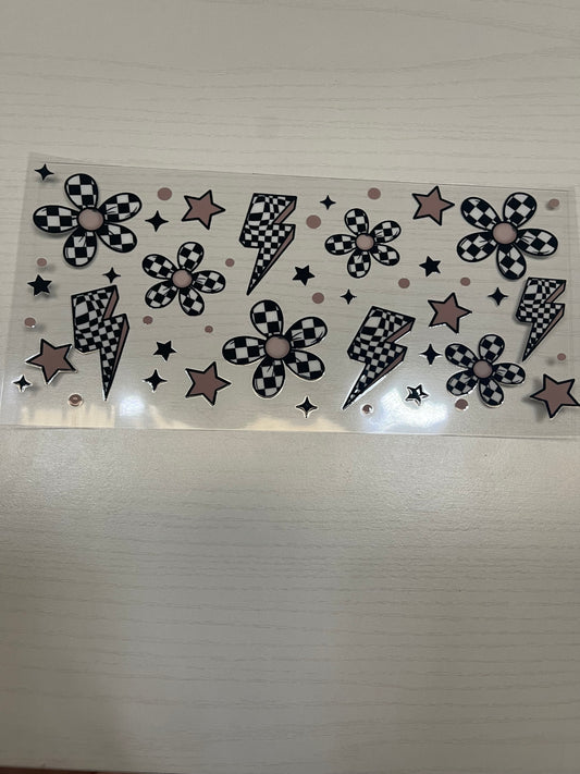 Checkered Flowers and Lightning Bolts