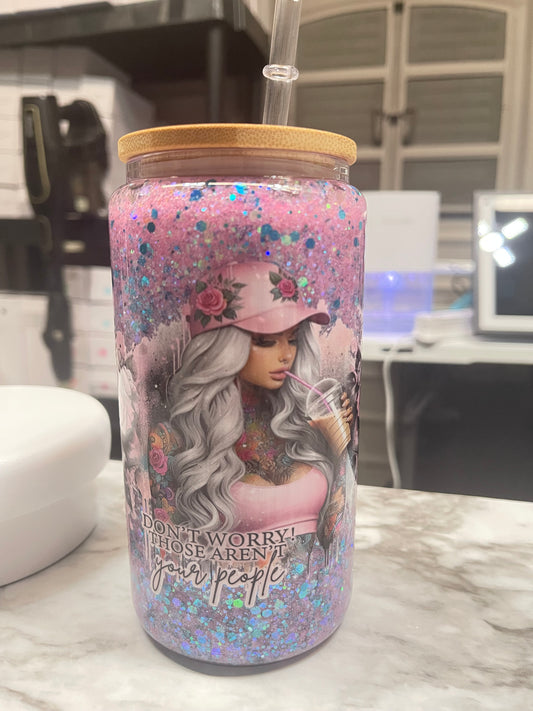 Pre-Made 16oz Glass Snow Globe (Glitter Medium Flow)