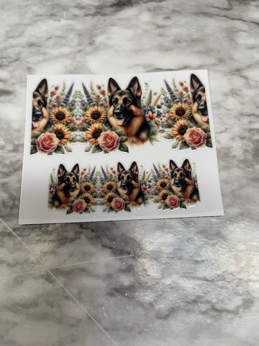 German Shepard Sunflower Mini Tumbler Wrap
