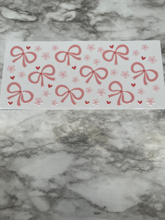 Pink Bows Daisies and Hearts
